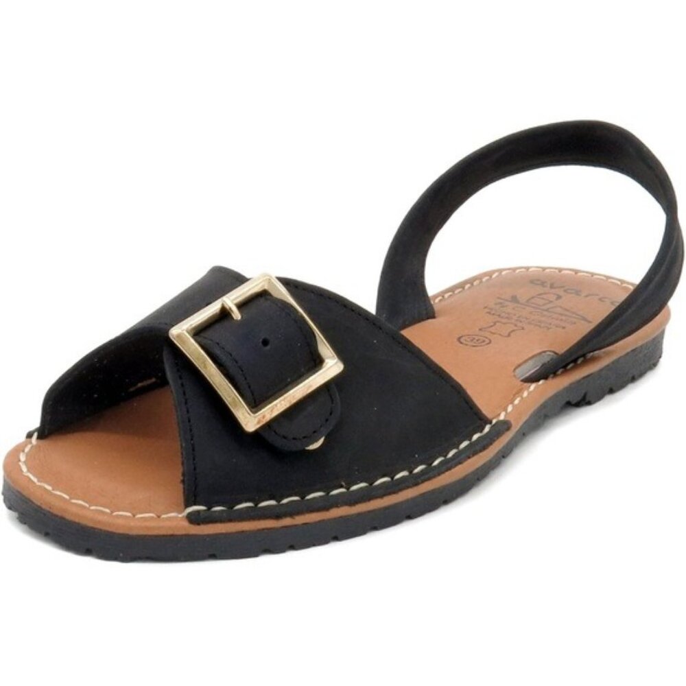Avarca Menorquina Size 9 Nubuck Leather Sandals with Buckle and Genuine Leather
